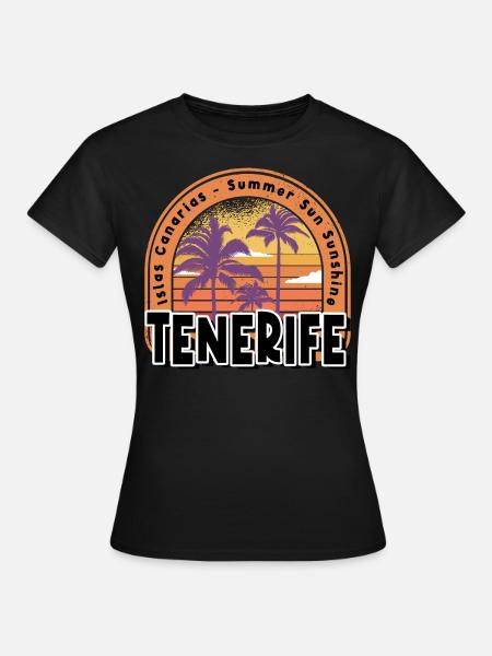Tenerife Tenerife Été Soleil Plage Mer Palmiers - T-shirt Femme - noir
