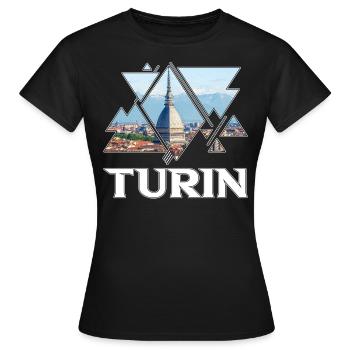 Turin Turin Turin Italie Ville Skyline Accueil Amour - T-shirt Femme - noir - Devant - AI Model Female 172 dark (172cm)