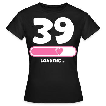 39 years birthday Congratulations Congratulations - Women's T-Shirt - black - Front - AI Model Female 172 dark (172cm)