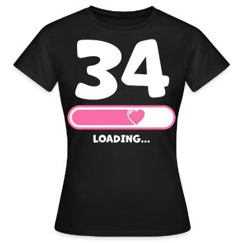 34. Geburtstag 34 Jahre Glückwunsch - Frauen T-Shirt - Schwarz - Vorne - AI Model Female 172 dark (172cm)