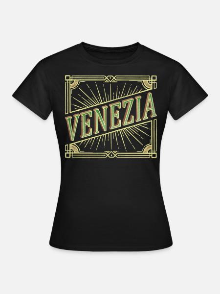 Venice Italy City Font Vintage Retro Antique - Women's T-Shirt - black