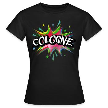 Cologne Cologne Allemagne Ville Pop Art Comic Art - T-shirt Femme - noir - Devant - AI Model Female 172 dark (172cm)