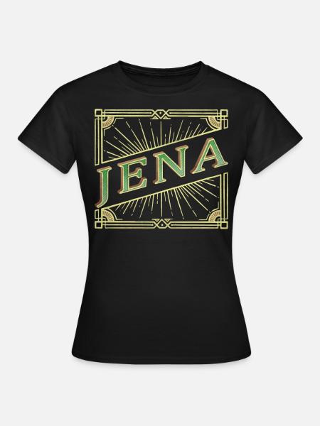 Jena Deutschland Stadt Schrift Vintage Retro - Frauen T-Shirt - Schwarz
