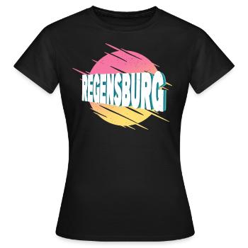 Regensburg Allemagne City Font Vintage Retro - T-shirt Femme - noir - Devant - AI Model Female 172 dark (172cm)