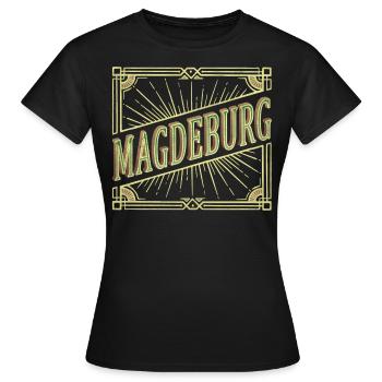 Magdebourg Allemagne City Font Vintage Retro - T-shirt Femme - noir - Devant - AI Model Female 172 dark (172cm)