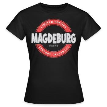Magdebourg Allemagne Ville Skyline Home Love - T-shirt Femme - noir - Devant - AI Model Female 172 dark (172cm)