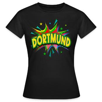 Dortmund Germany City Pop Art Comic Art - Women's T-Shirt - black - Front - AI Model Female 172 dark (172cm)
