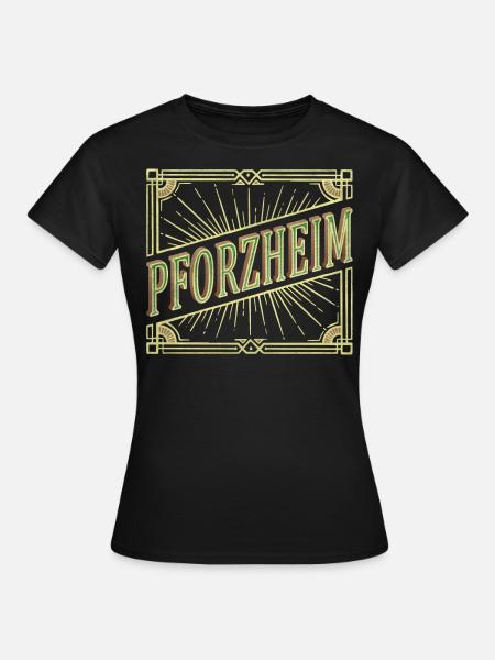Pforzheim Deutschland Stadt Schrift Vintage Retro - Frauen T-Shirt - Schwarz