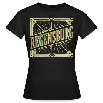 Regensburg Allemagne City Font Vintage Retro - T-shirt Femme - noir - Devant - AI Model Female 172 dark (172cm)