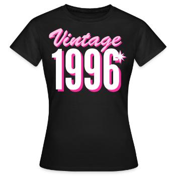 1996 Millésime Année de fabrication Vintage Gift Idea Retro - T-shirt Femme - noir - Devant - AI Model Female 172 dark (172cm)