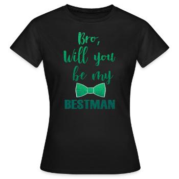 Bruder des Bräutigam Hochzeit Heiraten Geschenk - Frauen T-Shirt - Schwarz - Vorne - AI Model Female 172 dark (172cm)