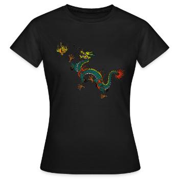 Dragon dragon - T-shirt Femme - noir - Devant - AI Model Female 172 dark (172cm)