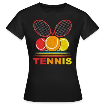 Raquette de tennis - T-shirt Femme - noir - Devant - AI Model Female 172 dark (172cm)