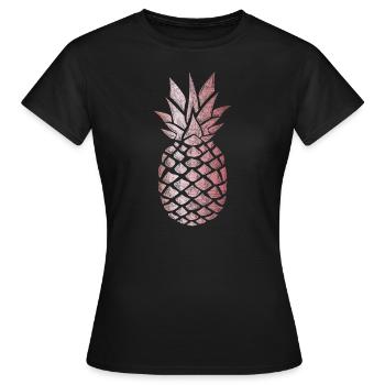 Ananas Rose Or Cadeau De Fruits D'été - T-shirt Femme - noir - Devant - AI Model Female 172 dark (172cm)