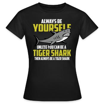 Requin tigre animaux marins animaux requins requins animaux marins - T-shirt Femme - noir - Devant - AI Model Female 172 dark (172cm)