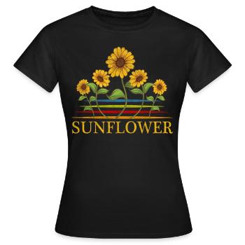 Sonnenblume - Frauen T-Shirt - Schwarz - Vorne - AI Model Female 172 dark (172cm)