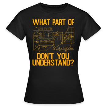 physicist - Women's T-Shirt - black - Front - AI Model Female 172 dark (172cm)
