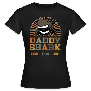 Tigerhai Hai Haie Vaterschaft Papa Vater Vatertag - Frauen T-Shirt - Schwarz - Vorne - AI Model Female 172 dark (172cm)