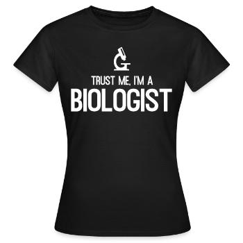 biologist - Women's T-Shirt - black - Front - AI Model Female 172 dark (172cm)
