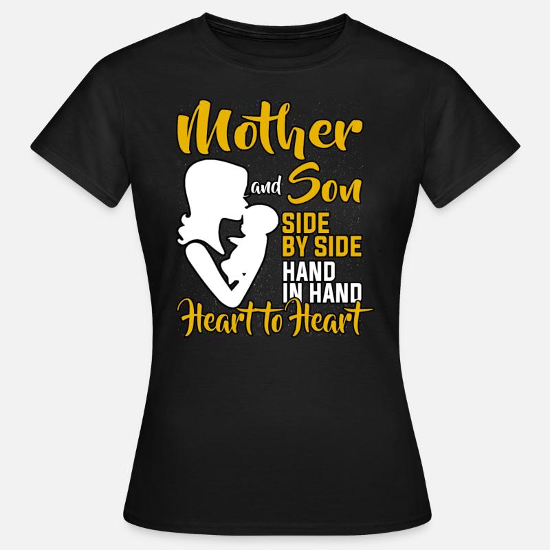 Mutter und Sohn Mama Mom Muttertag Mutterliebe - Frauen T-Shirt - Schwarz