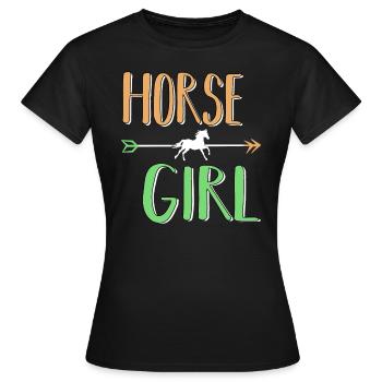 Horse Animals Horse Riding Horse Girl Horse Saying - Women's T-Shirt - black - Front - AI Model Female 172 dark (172cm)