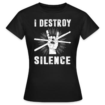 Schlagzeuger Drumsticks - Frauen T-Shirt - Schwarz - Vorne - AI Model Female 172 dark (172cm)