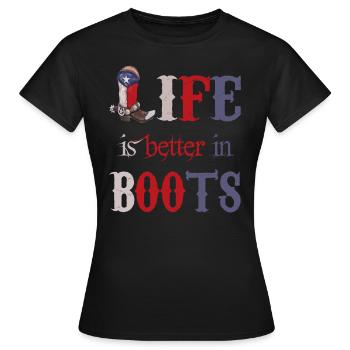 Texas Dallas Cowboy Bottes Wild West Western - T-shirt Femme - noir - Devant - AI Model Female 172 dark (172cm)