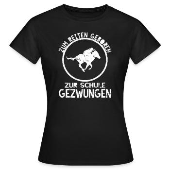 Reiten Pferde Reitsport Pferdereiten Reitverein - Frauen T-Shirt - Schwarz - Vorne - AI Model Female 172 dark (172cm)