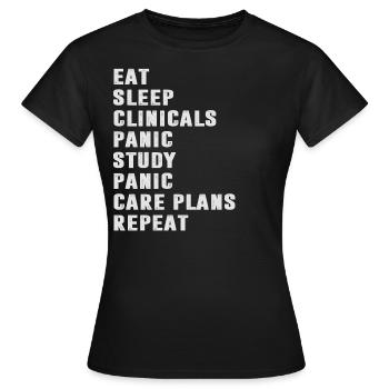 Medicine student student - Women's T-Shirt - black - Front - AI Model Female 172 dark (172cm)