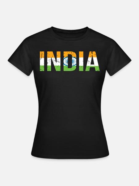 India flag - Women's T-Shirt - black