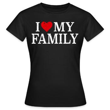 family - Women's T-Shirt - black - Front - AI Model Female 172 dark (172cm)
