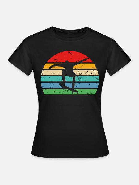 Skateboarder Skateboard Skate Skater Retro skaten - Frauen T-Shirt - Schwarz
