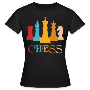 Chess chess Chess piece Chess board Checkmate - Women's T-Shirt - black - Front - AI Model Female 172 dark (172cm)