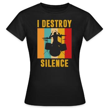 I destroy silence - Women's T-Shirt - black - Front - AI Model Female 172 dark (172cm)
