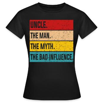 oncle - T-shirt Femme - noir - Devant - AI Model Female 172 dark (172cm)