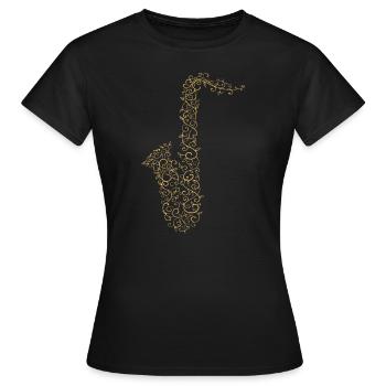Saxophone Saxophone Orchestra Orchestra Musician - Women's T-Shirt - black - Front - AI Model Female 172 dark (172cm)
