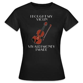 Violin violin - Women's T-Shirt - black - Front - AI Model Female 172 dark (172cm)