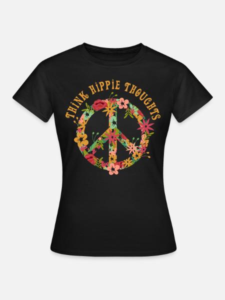 Hippie Hippies Peace Peacezeichen Liebe - T-shirt dam - svart