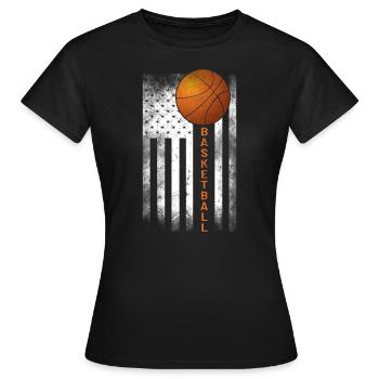 Basketball USA Amerika Flagge Basketballer - Frauen T-Shirt - Schwarz - Vorne - AI Model Female 172 dark (172cm)