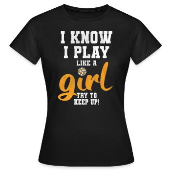 Équipe de volley-ball volley-ball - T-shirt Femme - noir - Devant - AI Model Female 172 dark (172cm)