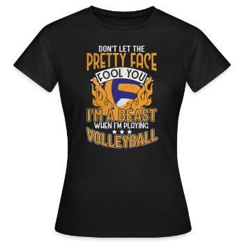 Joueurs de volley-ball - T-shirt Femme - noir - Devant - AI Model Female 172 dark (172cm)