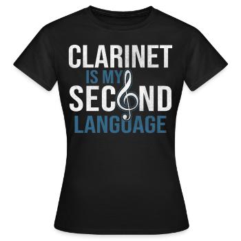 Instrument à vent clarinette - T-shirt Femme - noir - Devant - AI Model Female 172 dark (172cm)