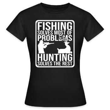 Fisherman hunting hunter hunting hunting deer hunting - Women's T-Shirt - black - Front - AI Model Female 172 dark (172cm)
