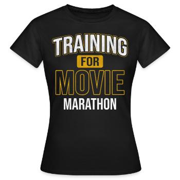 Movies Marathon Movie Movie Series Addicted Cinema - Women's T-Shirt - black - Front - AI Model Female 172 dark (172cm)