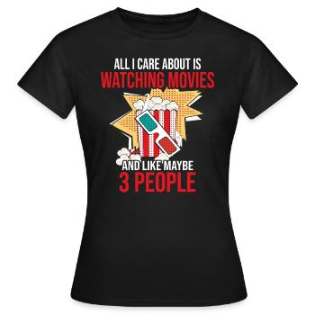 Films Spectacles Cinéma Films Lunettes 3D Popcorn - T-shirt Femme - noir - Devant - AI Model Female 172 dark (172cm)
