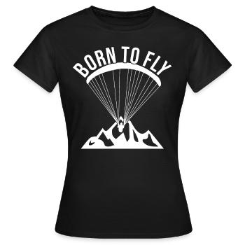 Gleitschirmflieger Gleitschirm Gleitschirmfliegen - Frauen T-Shirt - Schwarz - Vorne - AI Model Female 172 dark (172cm)