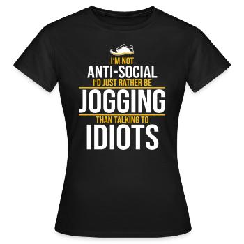 Jogging - Frauen T-Shirt - Schwarz - Vorne - AI Model Female 172 dark (172cm)
