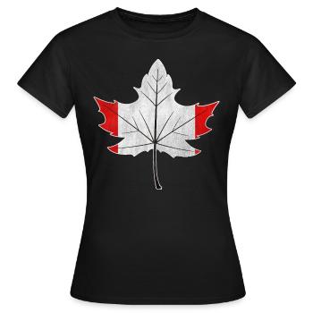 Canada Canada drapeau de feuille d'érable nationalité - T-shirt Femme - noir - Devant - AI Model Female 172 dark (172cm)