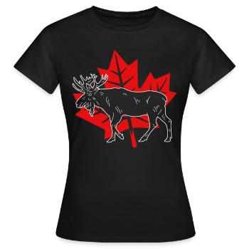 Feuille d'érable d'orignal du Canada - T-shirt Femme - noir - Devant - AI Model Female 172 dark (172cm)
