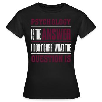 psychologist - Women's T-Shirt - black - Front - AI Model Female 172 dark (172cm)